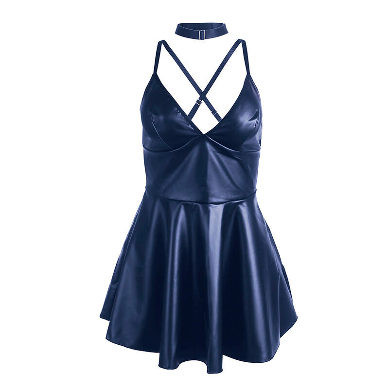 Subblime - 955427 Kleid Mit Blauen Ledertrã„Gern L/Xl