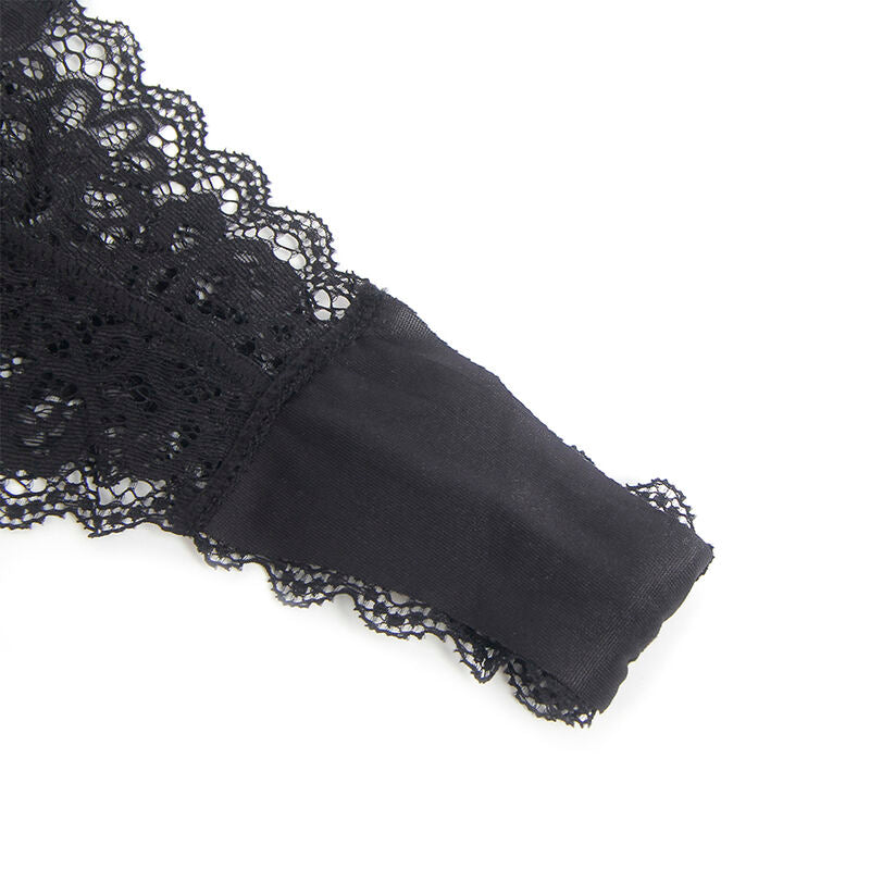 Subblime - 955458 Schwarzer Leder-Body Mit Reissverschluss S/M