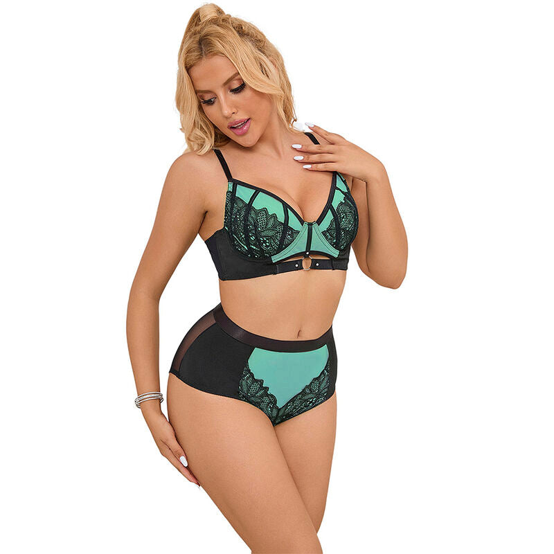 Subblime - 955557 Grãœnes Lackleder-Netz-Zipper-Bh-Set S/M