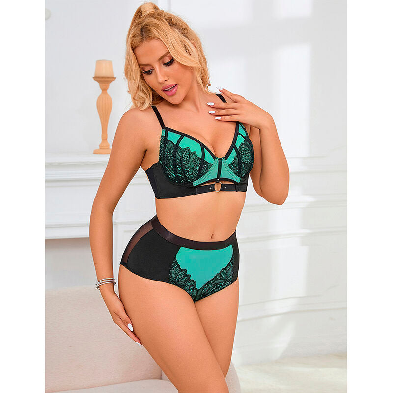 Subblime - 955564 Grãœnes Lackleder-Netz-Zipper-Bh-Set L/Xl