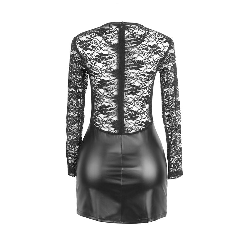 Subblime - 955595 Langarmkleid Mit Schwarzer Spitze S/M