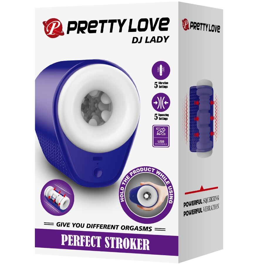 Pretty Love - Dj Lady Mã„Nnlicher Masturbator Mit Vibration 5 Einstellungen Lila