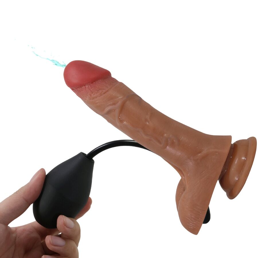 Pretty Love - Universal Harness Slip Mit Vibrierendem Und Squirting-Dildo 15,5 Cm Mulato