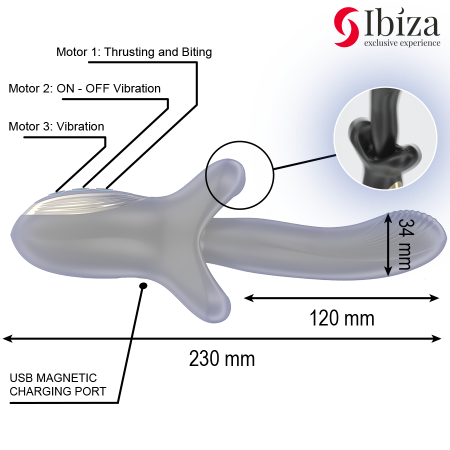 Ibiza Kraftvoll Vibrator Mit Stoss- Und Beisseffekt