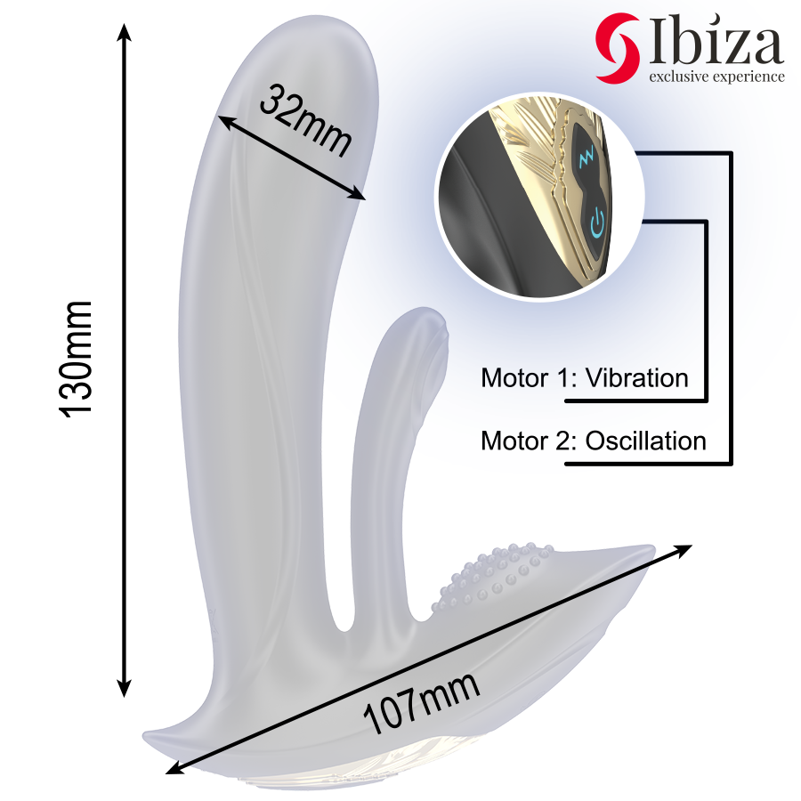 Ibiza Tragbarer Vibrator Mit G-Punkt- Und Klitorisstimulation Mit Fernbedienung