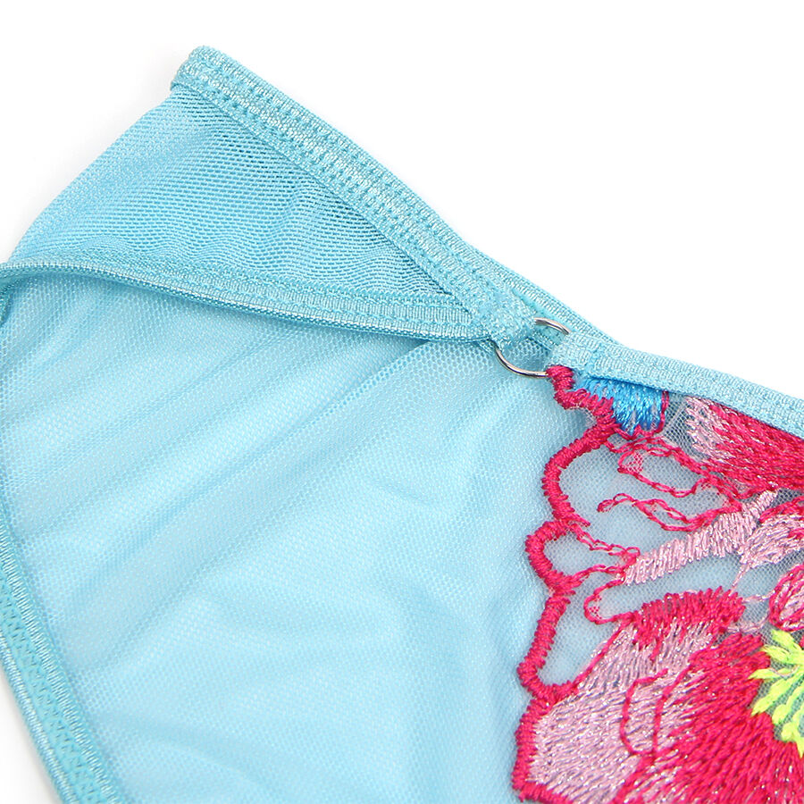 Subblime - 957643 Bh- Und Strumpfgãœrtel-Set Mit Blumenstickerei Rosa S/M