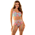 Subblime - 957650 Bh- Und Strumpfgãœrtel-Set Mit Blumenstickerei Rosa L/XL