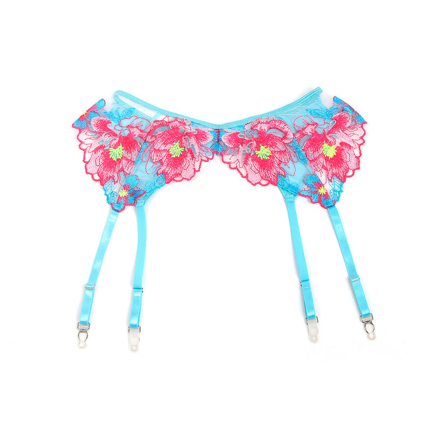 Subblime - 957650 Bh- Und Strumpfgãœrtel-Set Mit Blumenstickerei Rosa L/XL