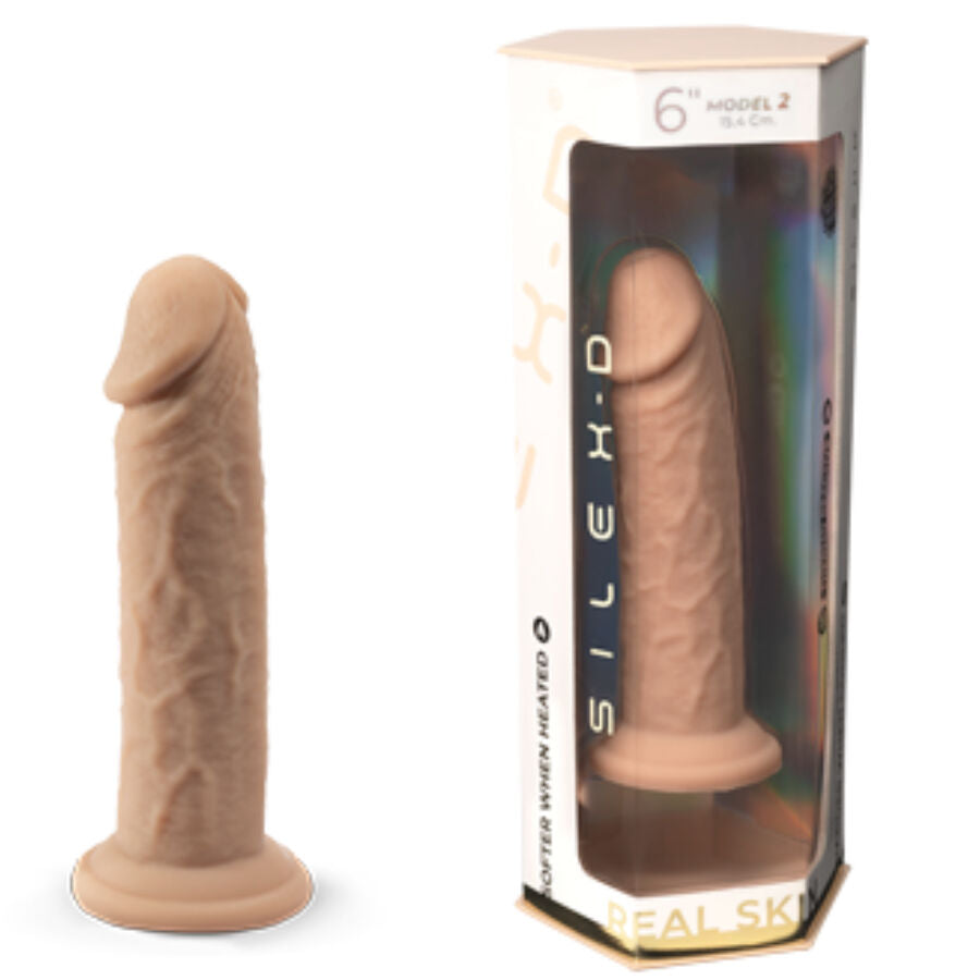 Silexd - Realistisches Penismodell 2 Thermoreaktives Silikon 15,4 Cm