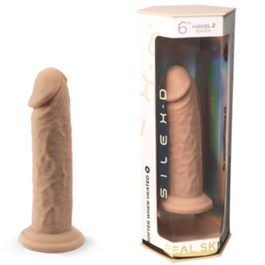 Silexd - Realistisches Penismodell 2 Premium Thermoaktives Silikon 15,4 Cm