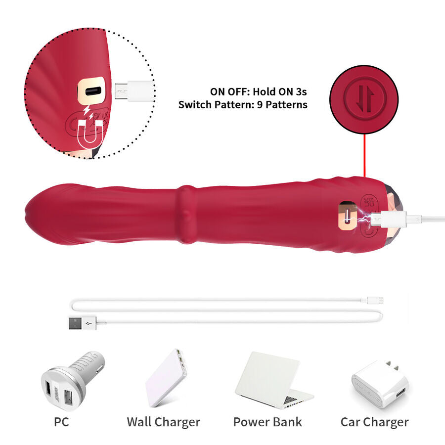 Armony - Thermo-Einstellbarer Punkt-A-Stimulator-Vibrator-Dildo Rot