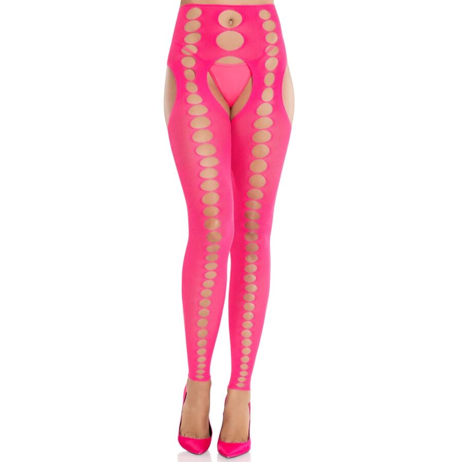 Leg Avenue - Trãgerlose Und Nahtlose Blickdichte Strümpfe Neon Pink