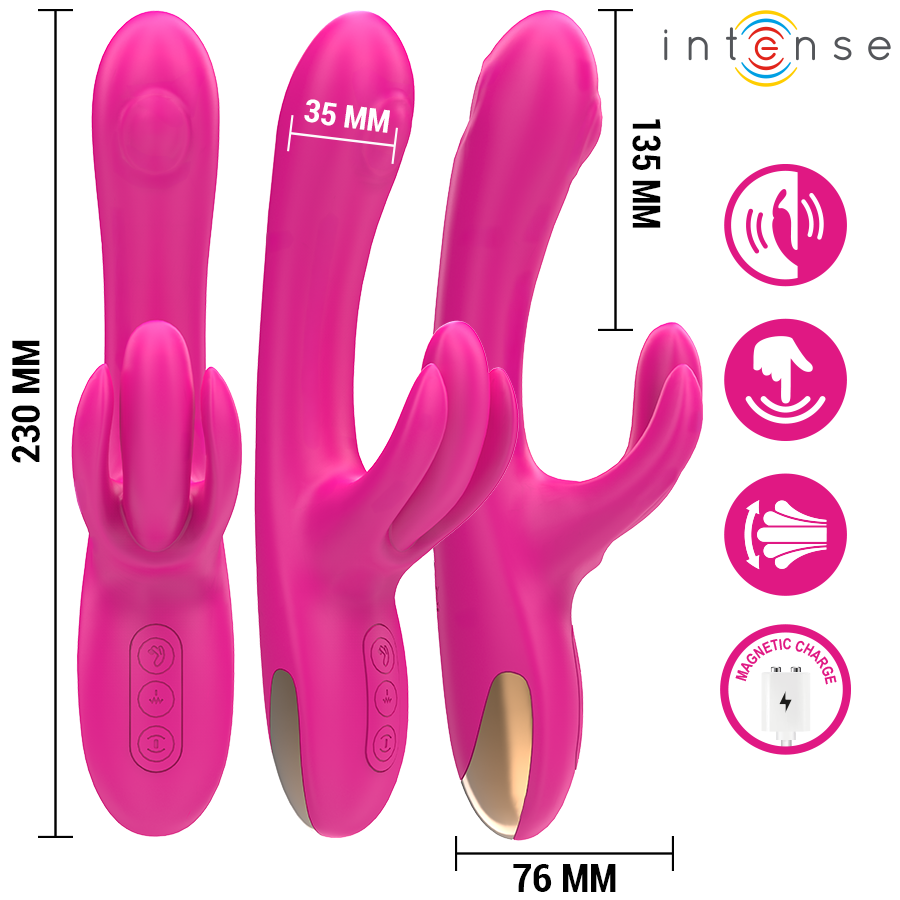 Intense - Britney Multifunktions-Rabbit-Vibrator 23 Cm Rosa