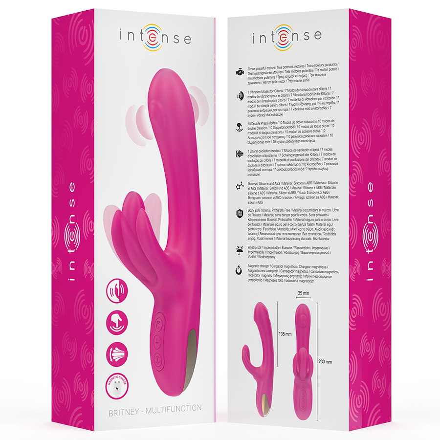 Intense - Britney Multifunktions-Rabbit-Vibrator 23 Cm Rosa