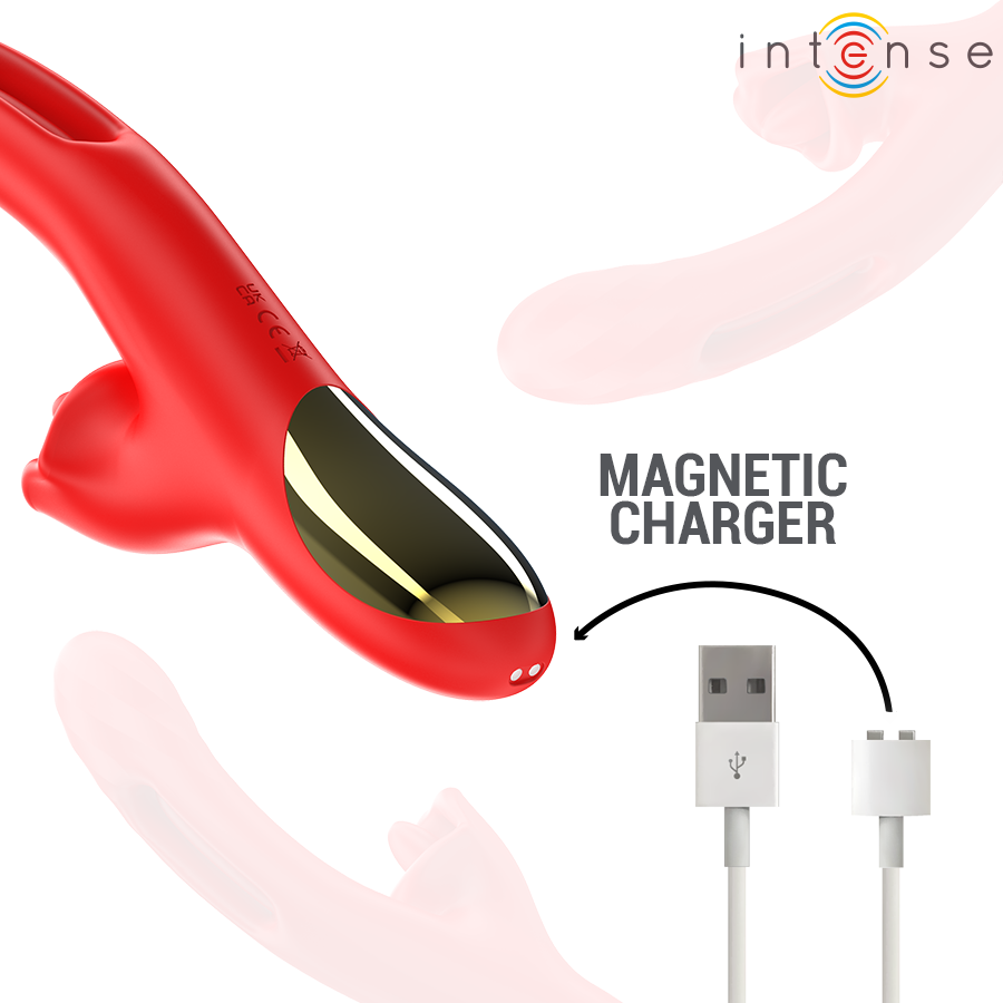 Intense - Jessica Multifunktionsvibrator Klitorisstimulation 24,8 Cm Rot