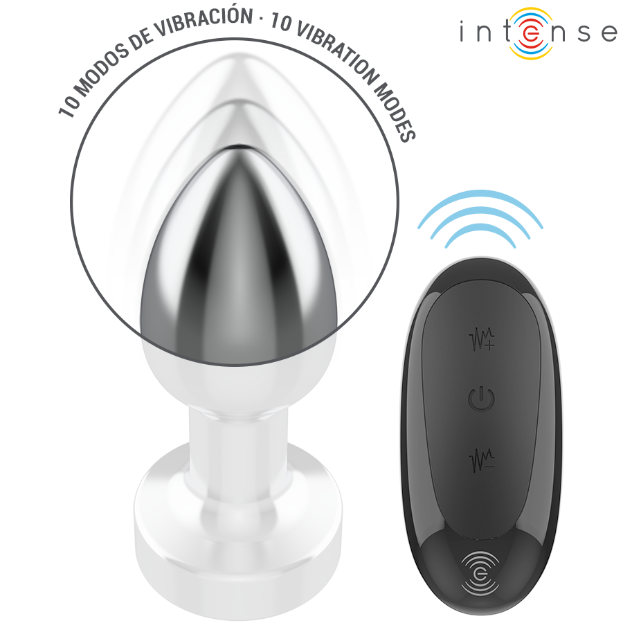 Intense - Anal Plug 10 Vibrationen Metall Mit Fernbedienung S