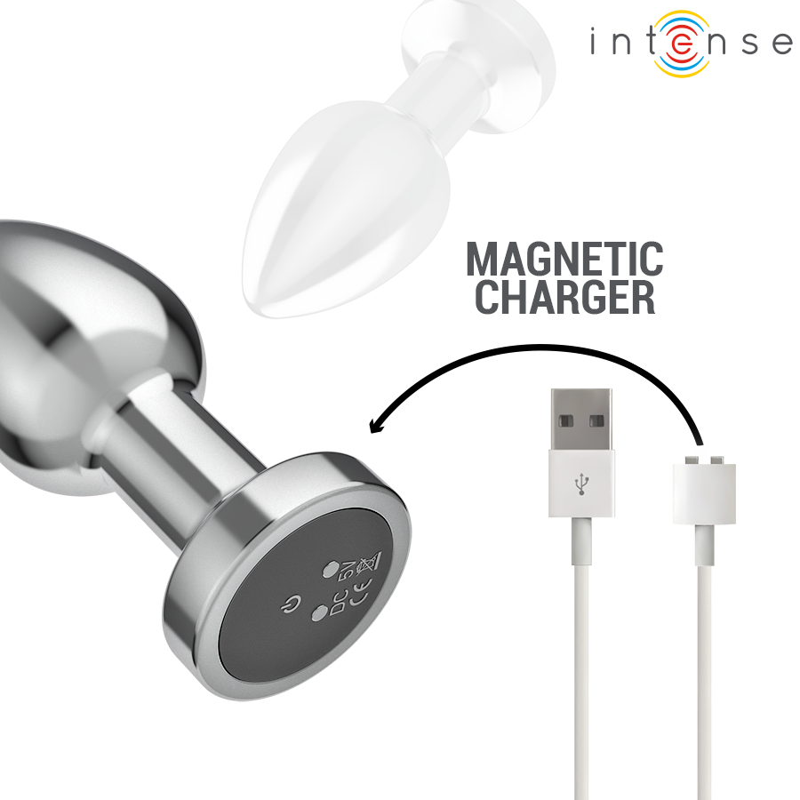 Intense - Metal Anal Plug, 10 Vibrations with Remote Control, M