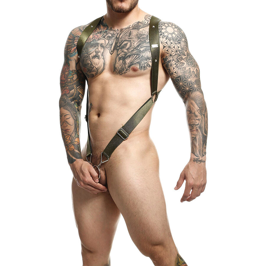 Mob - Dngeon Cross Back Harness Grãœn Einheitsgröße