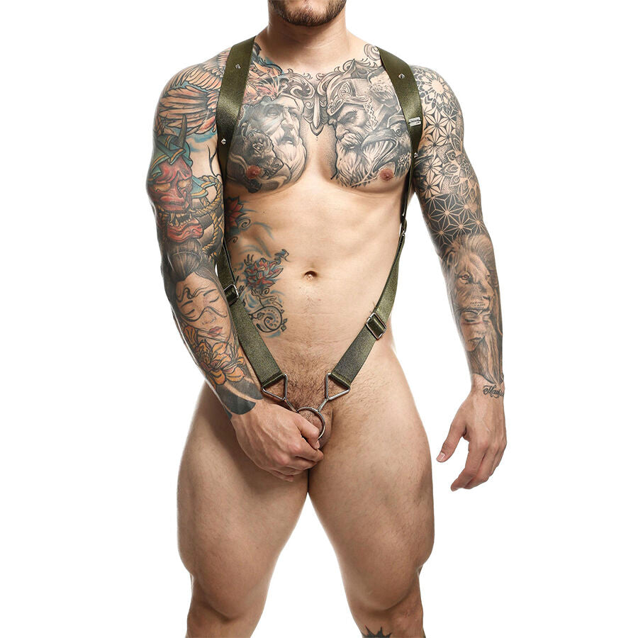 Mob - Dngeon Cross Back Harness Grãœn Einheitsgröße