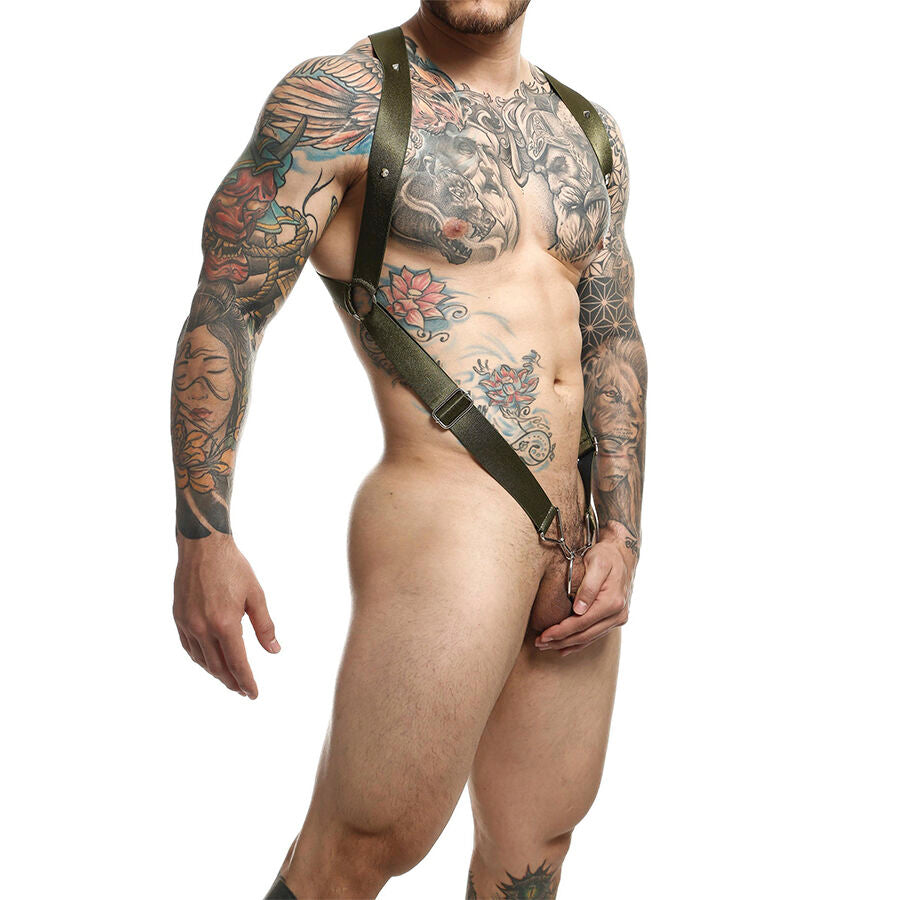Mob - Dngeon Cross Back Harness Grãœn Einheitsgröße