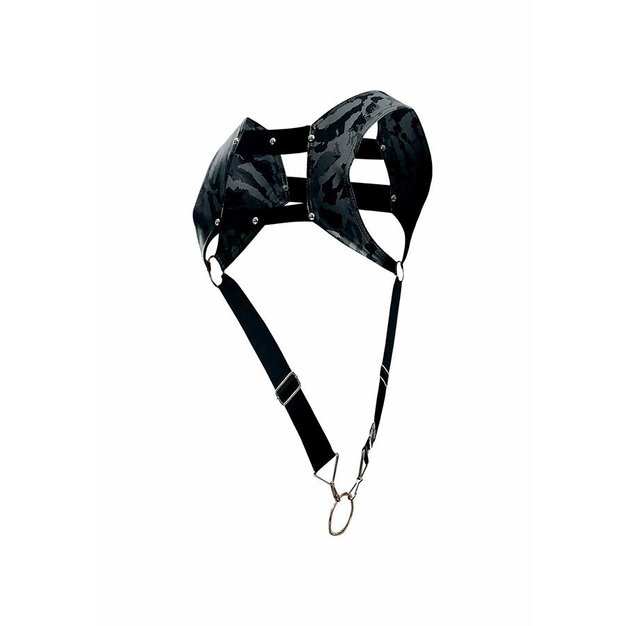 Mob - Dngeon Harness Mit Silbernem Penisring, Einheitsgröße