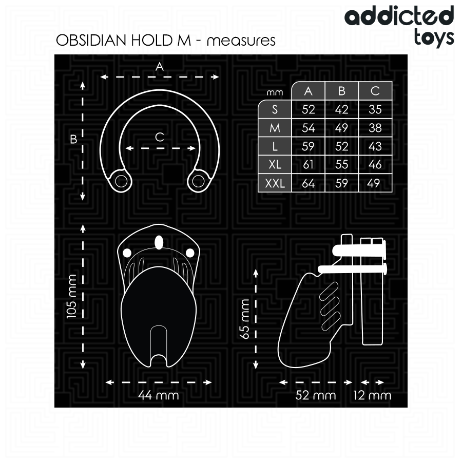 Addicted Toys Locked - Obsidian Hold Peniskãfig Größe M