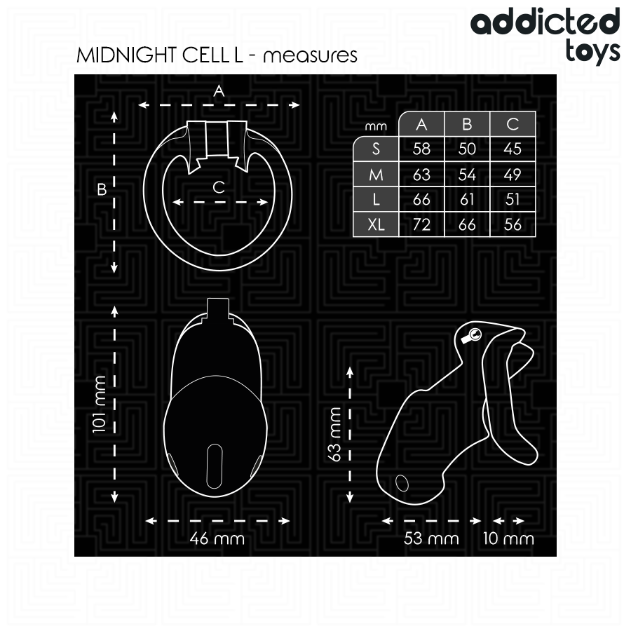 Addicted Toys Locked - Mindnight Cell  Peniskãfig Größe L