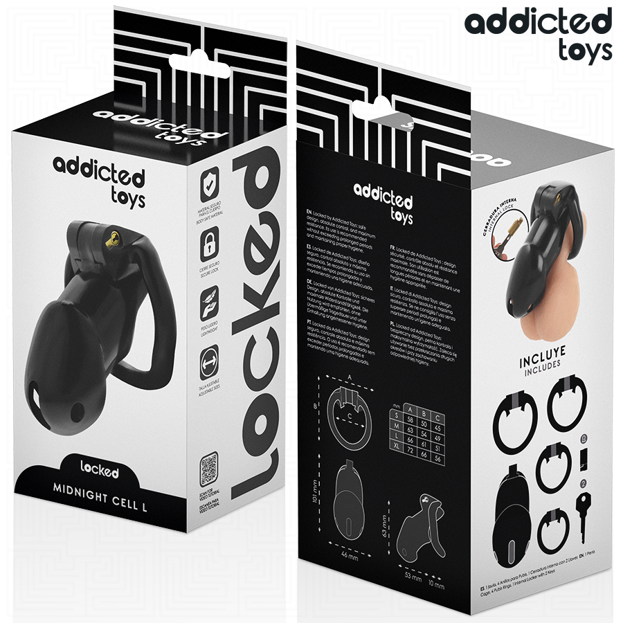 Addicted Toys Locked - Mindnight Cell  Peniskãfig Größe L