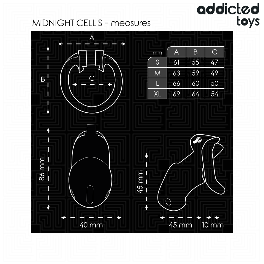 Addicted Toys Locked - Mindnight Cell Peniskäfig Größe S