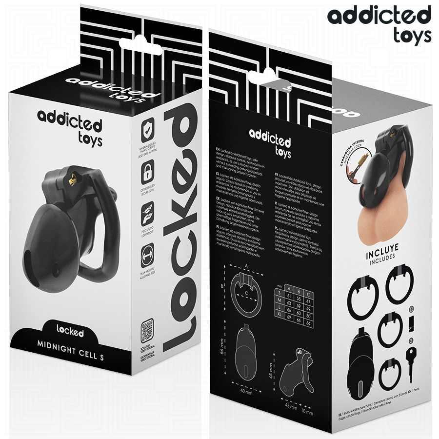 Addicted Toys Locked - Mindnight Cell Peniskäfig Größe S