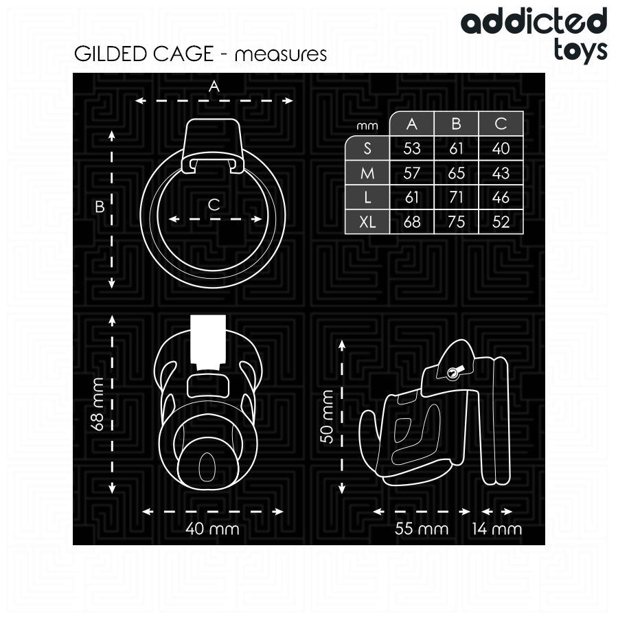 Addicted Toys Locked - Gilden Cage Peniskãfig 8,5 cm