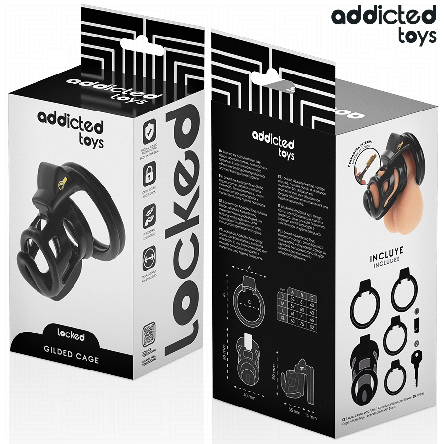Addicted Toys Locked - Gilden Cage Peniskãfig 8,5 cm