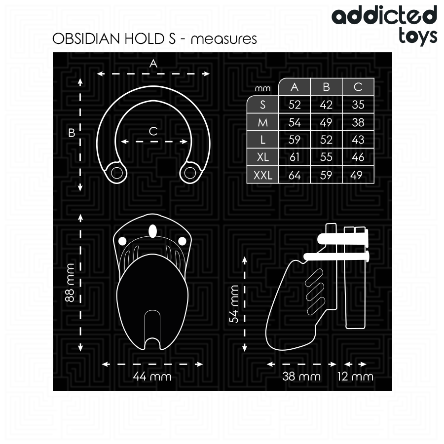 Addicted Toys Locked - Obsidian Hold Peniskäfig Größe S