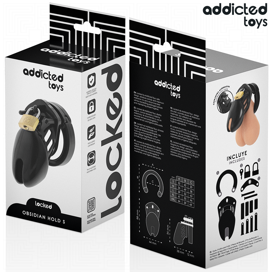Addicted Toys Locked - Obsidian Hold Peniskäfig Größe S