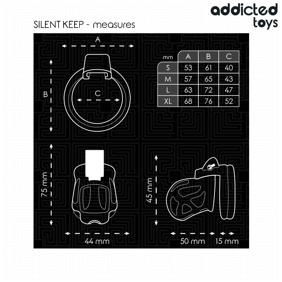 Addicted Toys Locked - Silent Keep Peniskãfig 7,5 Cm