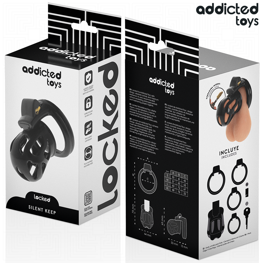 Addicted Toys Locked - Silent Keep Peniskãfig 7,5 Cm