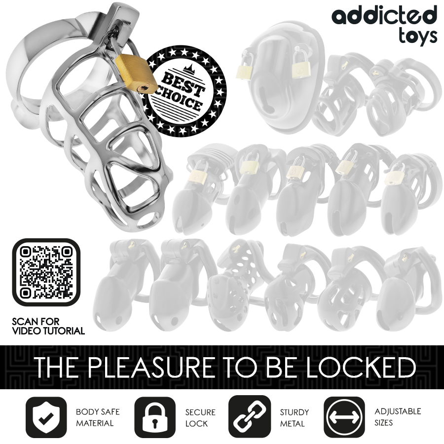 Addicted Toys Locked - Silbernes Schloss Peniskã„Fig Metall Größe M