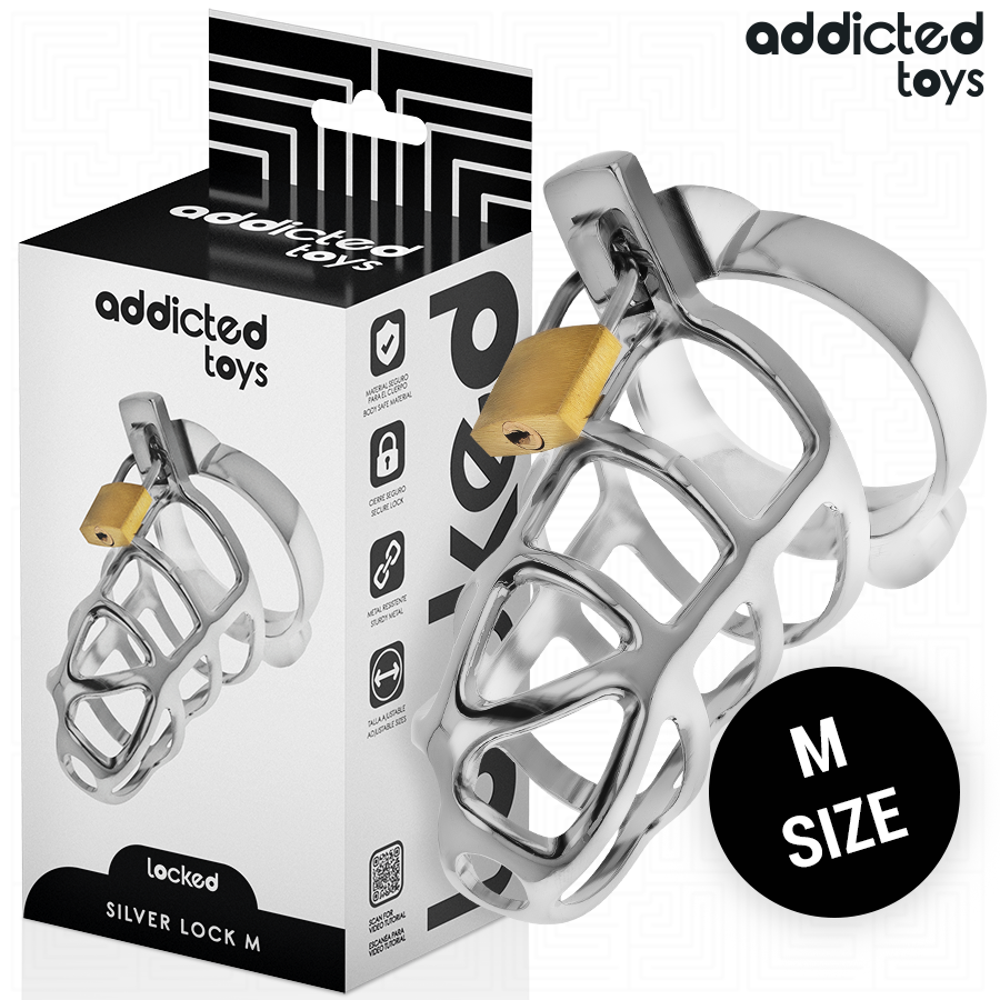 Addicted Toys Locked - Silbernes Schloss Peniskã„Fig Metall Größe M