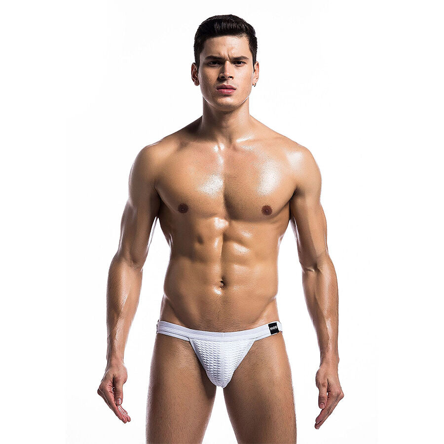 Mob - Weisser Fetisch-Jockstrap-Badeanzug, Größe   L