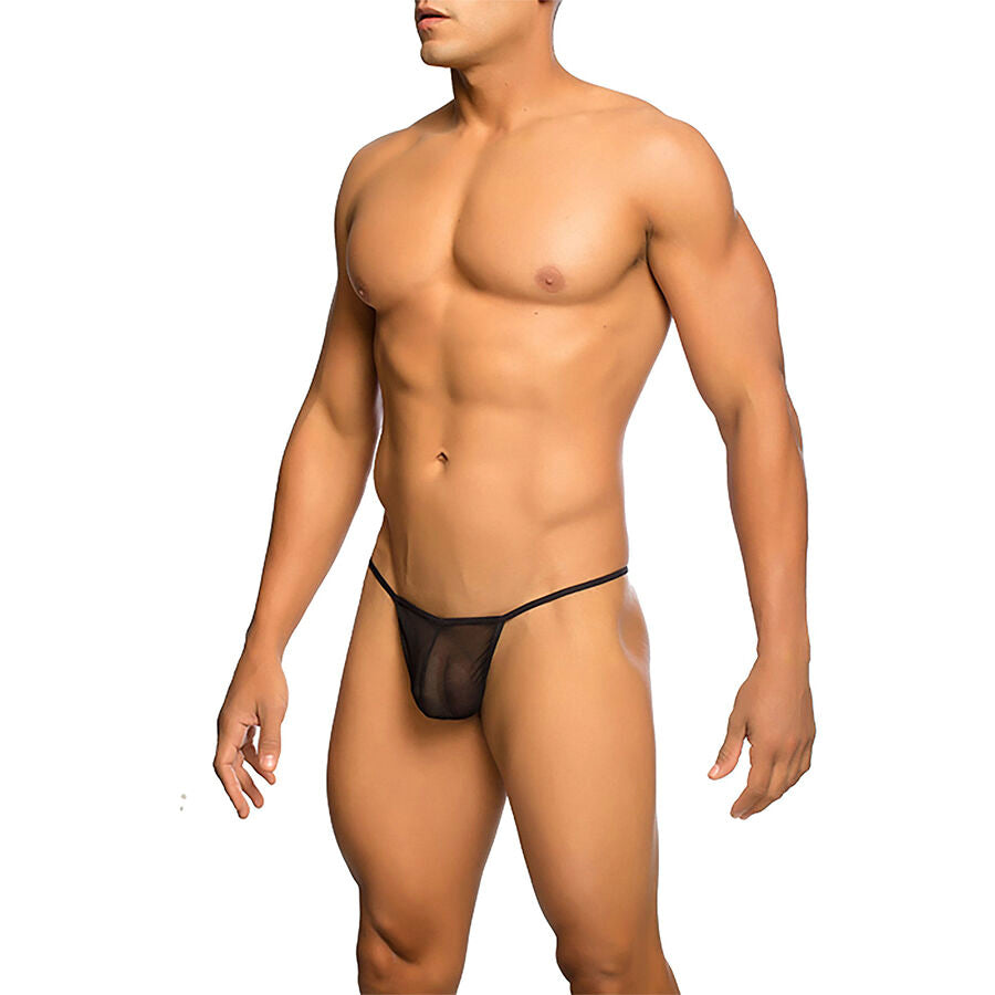 Mob - Transparenter T-Förmiger Tanga Schwarz Größe  L/XL