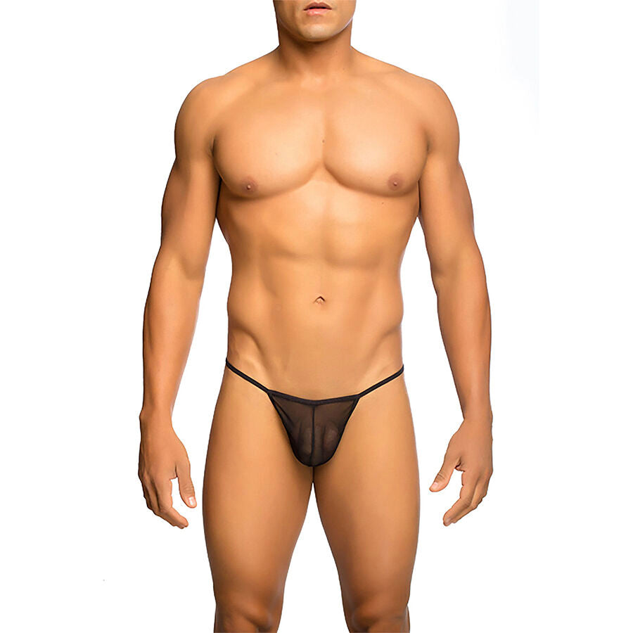 Mob - Transparenter T-Förmiger Tanga Schwarz Größe  L/XL