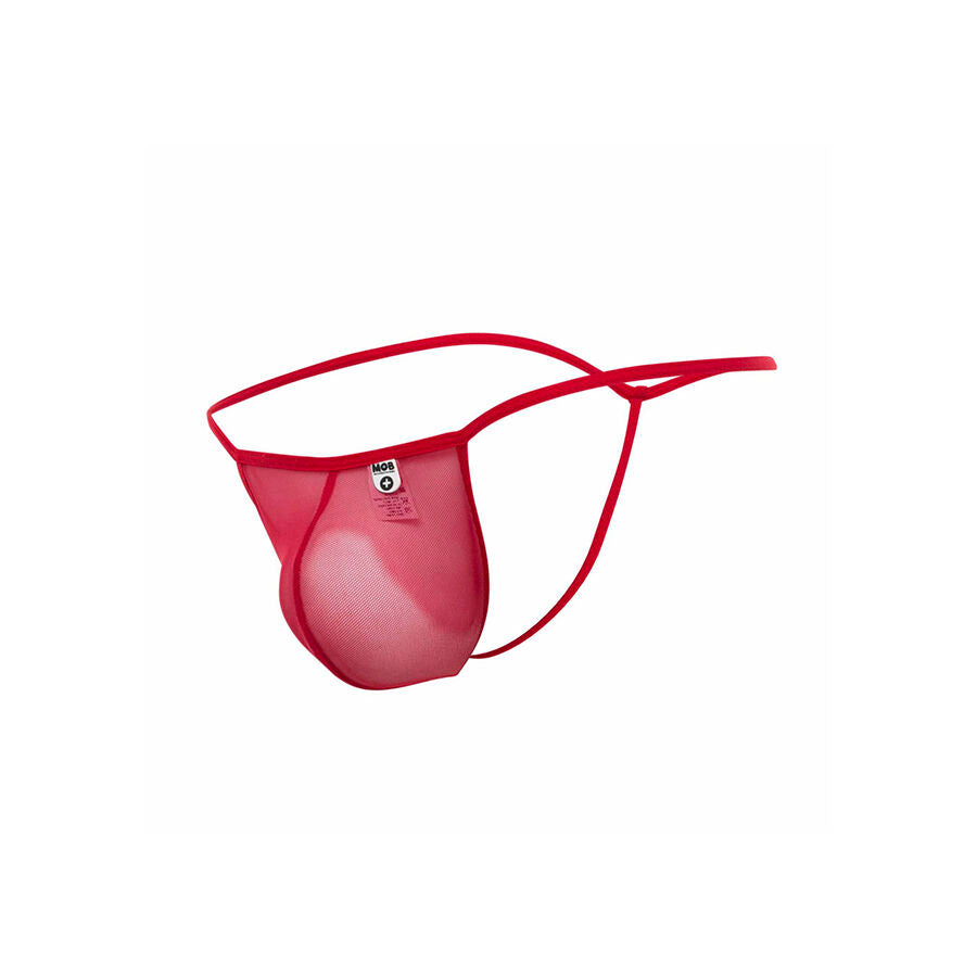 Mob - Transparenter Roter T-Förmiger Tanga Größe  L/XL