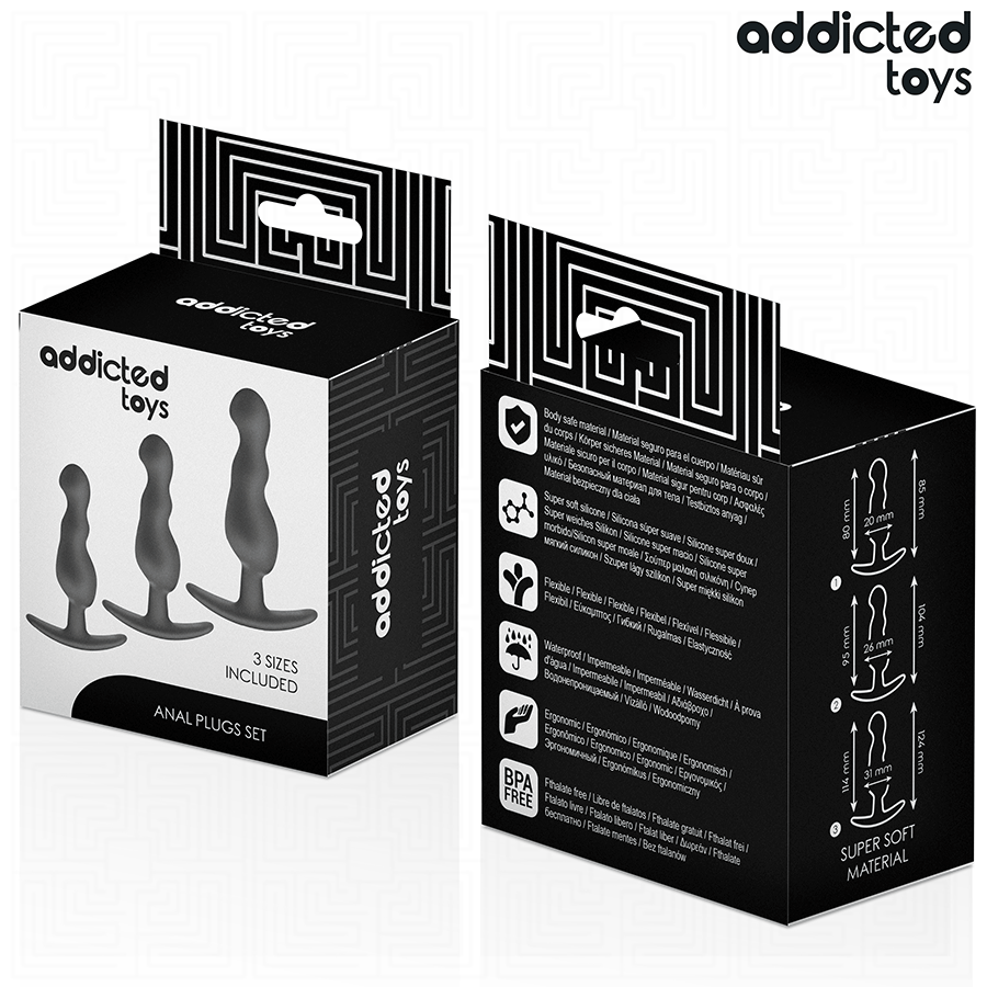 Addicted Toys - 3-piece anal plug set model 1