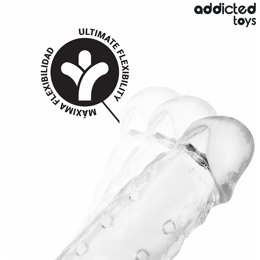 Addicted Toys - Transparente Penishülse Größe M 27 Cm