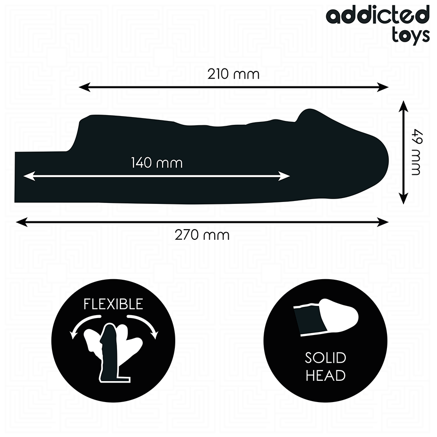 Addicted Toys - Transparente Penishülse Größe M 27 Cm