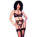 Chilirose - Cr 4852 Schwarzes Dessous-Set S