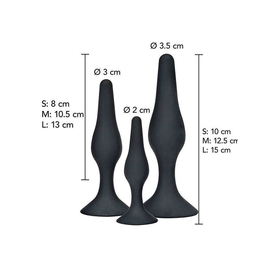 Toyjoy - Anal Play Curvy Companions Anal Plug 3 Stãœck Schwarz