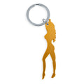Diablo Picante - Schlüsselanhänger  Mit Weiblicher Silhouette In Goldfarbe Mit Bieröffner