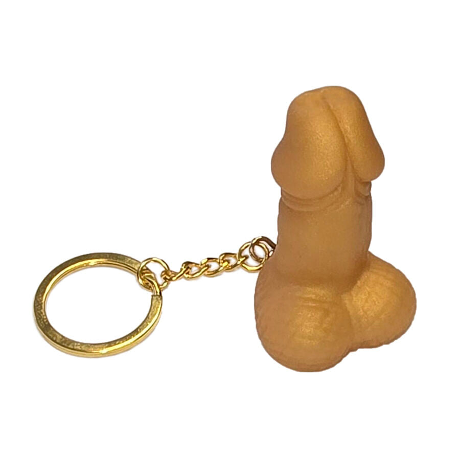 Diablo Picante - Schlüsselanhänger in Penisform, Goldfarbe