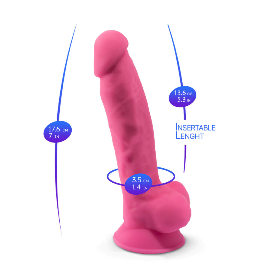 Silexd - Modell 1 Realistischer Penis Premium-Silikon Silexpan Fluoreszierendes Rosa 17,5 Cm